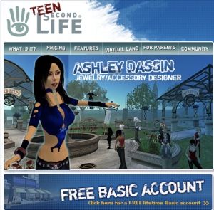 teen second life homepage ca 2006